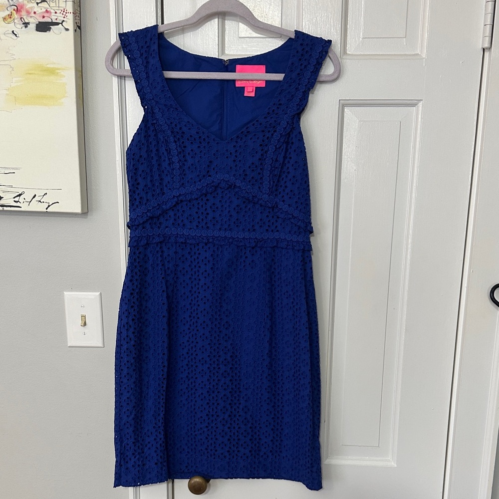 Lilly Pulitzer Kaylee shift dress in Lapis Lazuli petite petal size 8